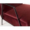 AGATHE Velvet Bordeaux Lounge Chair - Metal Legs