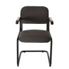 AGATHE Velvet Fabric Armchair with Wooden Armrests