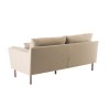 NELSON - PARIS 3-Seater Sofa Beige Fabric Wooden Legs