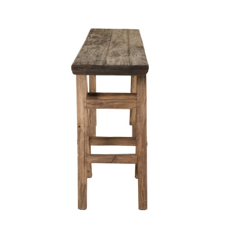 NORA - Brown Trestle Console Table 140x38cm - Vintage Brocante Style