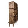 NORA Storage Unit - 6 Brown Wooden Crates - Vintage Spirit