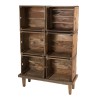 NORA - Meuble de rangement 6 caisses marron bois Mahogany