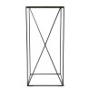 MAXENCE - Square Teak Recycled Wood Side Table 35x35cm Black Metal Leg