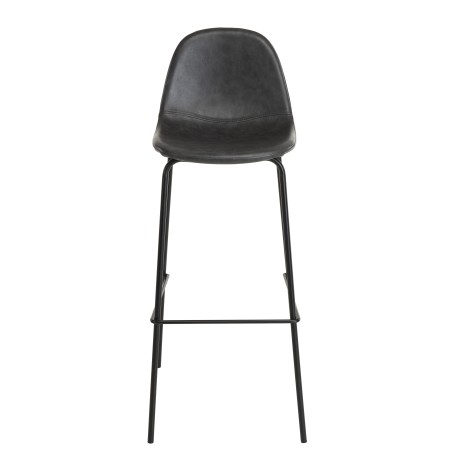 TOM - Set of 2 Black John Bar Stools, Seat Height 80 cm