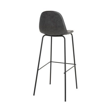 TOM - Set of 2 Black John Bar Stools, Seat Height 80 cm