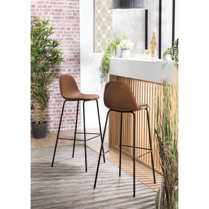 Lot de 2 tabourets de bar John marron 80cm