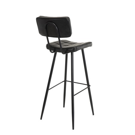 TOM Set of 2 James Bar Stools - Black, Seat Height 80 cm