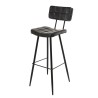 TOM Set of 2 James Bar Stools - Black, Seat Height 80 cm