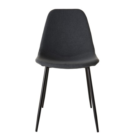 TOM - Set of 2 Anthracite Fabric Chairs