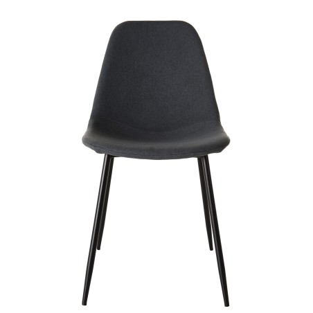 TOM - Set of 2 Anthracite Fabric Chairs