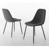 TOM - Set of 2 Anthracite Fabric Chairs