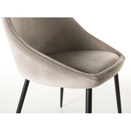 Lot 2 chaises velours chamois beige TOM