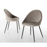 Lot 2 chaises velours chamois beige TOM