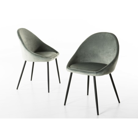 Lot 2 chaises velours vert jade