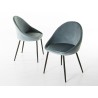 Lot 2 chaises velours bleu TOM métal noir