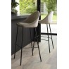 Lot 2 tabourets bar velours chamois beige
