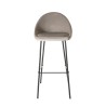 Lot 2 tabourets bar velours chamois beige