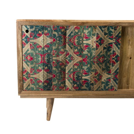 INDRA Natural Mango Wood Buffet 160x45cm with 2 Sliding Doors