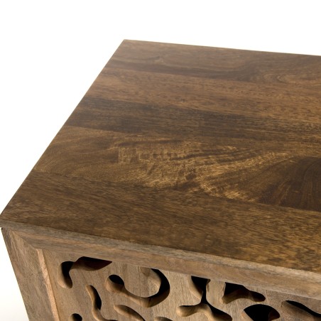 Buffet bois Manguier INDRA 160x45cm 2 portes coulissantes