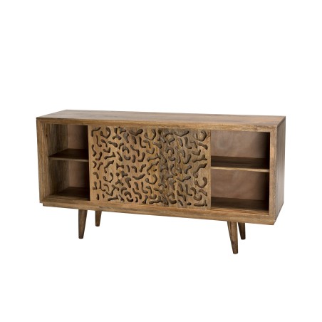 Buffet bois Manguier INDRA 160x45cm 2 portes coulissantes