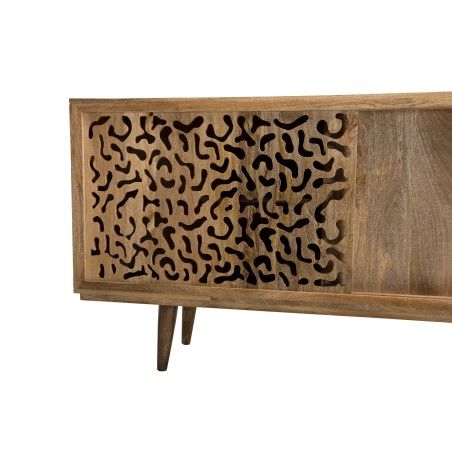INDRA Mango Wood Sideboard 160x45cm - 2 Sliding Doors 1 Shelf