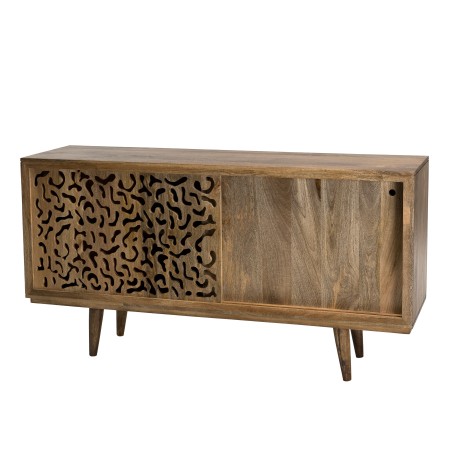 Buffet bois Manguier INDRA 160x45cm 2 portes coulissantes