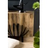 INDRA Mango Wood Sideboard 177x45cm 4 Doors 2 Decorative Shelves Metal Legs