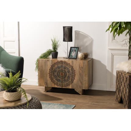 INDRA Mango Wood Sideboard 83x45cm 2 Doors 2 Shelves - Colombo