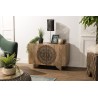 Buffet bois Manguier INDRA 83x45cm 2 portes 2 étagères