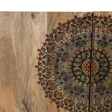 Buffet bois Manguier INDRA 83x45cm 2 portes 2 étagères