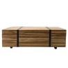 SAM Rectangular Coffee Table 110x70cm - Teak Wood with Black Metal