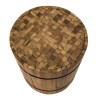 SAM - Round Wooden Side Table 40x40cm Recycled Teak Black Metal