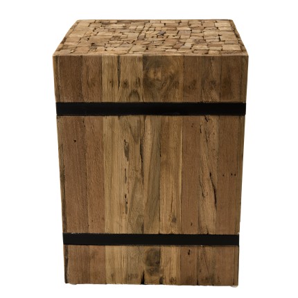 Table d'appoint carrée SAM en bois teck recyclé