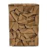 SAM - Brown Teak Wood Mosaic Side Table 30x30cm
