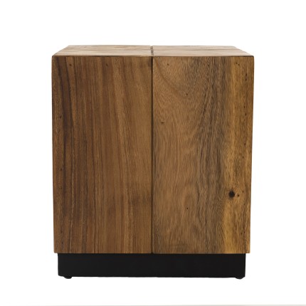 SAM Square Side Table 38x38cm Suar Wood with Black Base