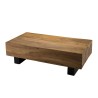 SAM Beam Coffee Table 120x60cm Suar Wood with Black Legs