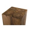 SAM - Tall Square Side Table 38x38cm Suar Wood with Black Base