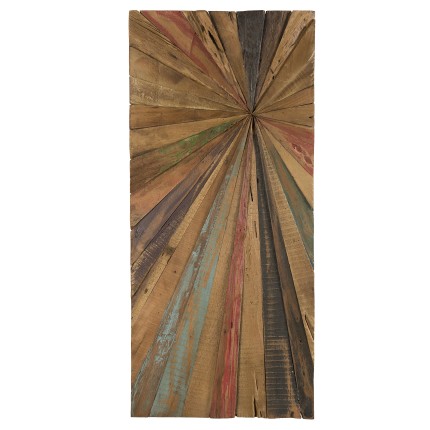 Décoration murale rectangulaire SAM 100x40cm bois Teck recyclé