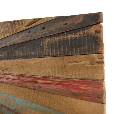 SAM - Rectangular Wall Decoration 100x40cm Multicoloured Recycled Teak Wood