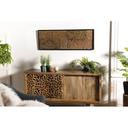 SAM - Rectangular Wall Decoration in Recycled Teak | Unique Home Decor