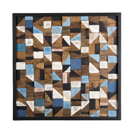 SAM - Square Wall Decoration 73x73cm Recycled Teak Wood Mosaic