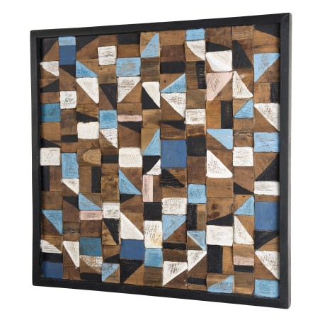 SAM - Square Wall Decoration 73x73cm Recycled Teak Wood Mosaic