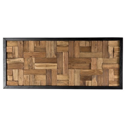 SAM - Décoration murale bois rectangulaire mosaïque Teck recyclé nature