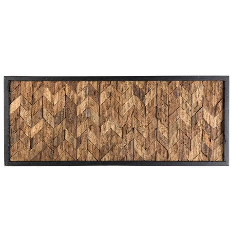 SAM - Rectangular Wooden Wall Decoration - Teak Mosaic Zig-Zag