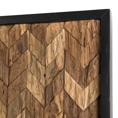 SAM - Rectangular Wooden Wall Decoration - Teak Mosaic Zig-Zag
