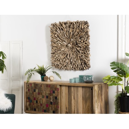 SAM - Square Wall Decoration 90x90cm Driftwood