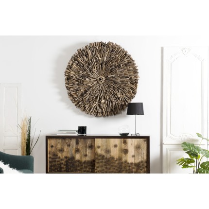 SAM - Round Wall Decoration 120x120cm Driftwood
