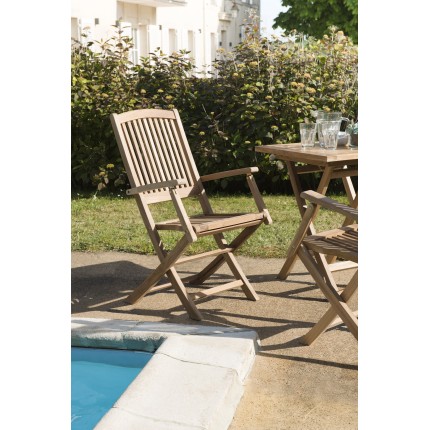 Set of 2 Lombock Teak Garden Armchairs - Premium Solid Teak Furniture