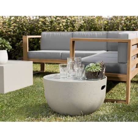 Table basse de jardin ronde HECTOR 58x58 cm béton