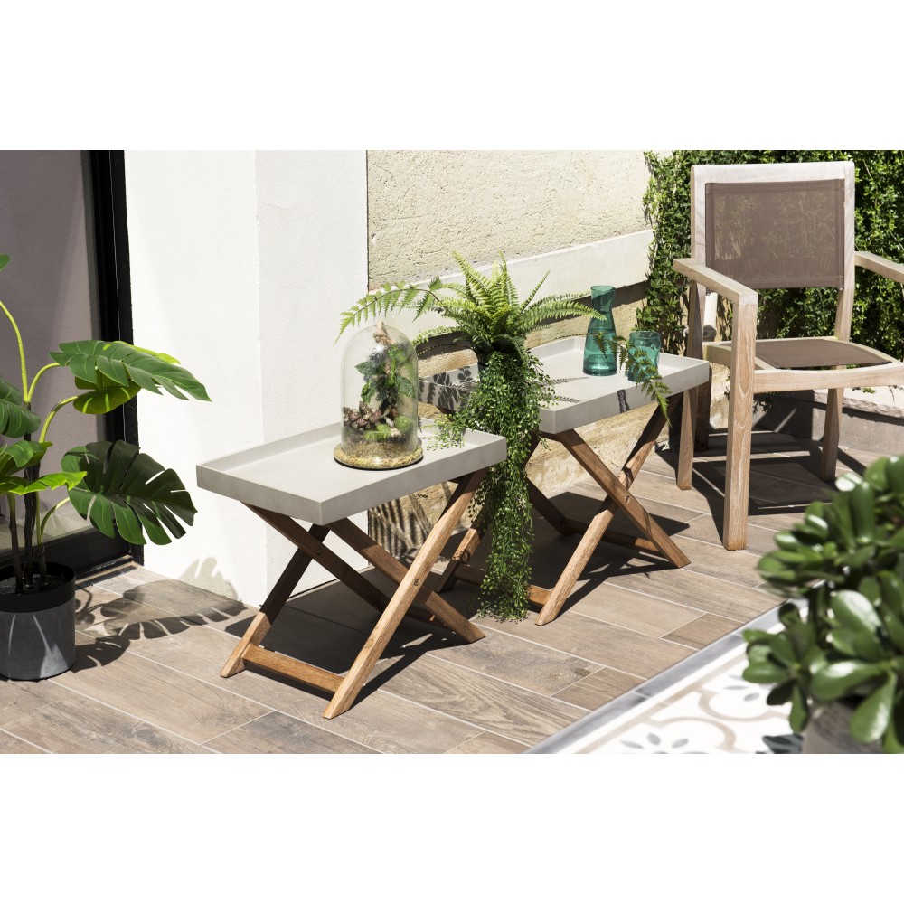 HECTOR - Set of 2 Folding Garden Coffee Tables